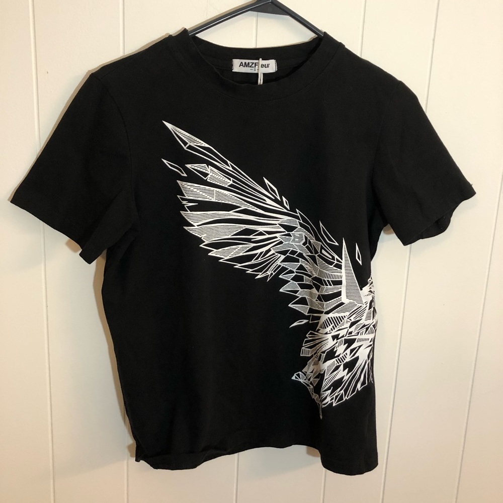 Amz Fleur Black/White T-Shirt Small